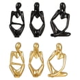 thumbnail image 5 of YEAUEME 3Pcs Abstract Thinker Figurine Mini Sitting Thinker Resin Statue Sculpture Living Room Home Office Bookshelf Desktop Decoration Ornament, 5 of 7