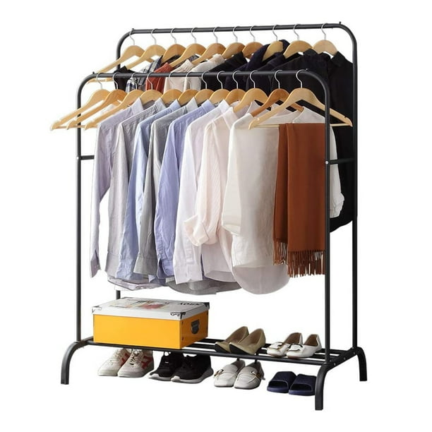 Metal Garment Rack Multi-Functional Double Pole Clothing Rack for ...