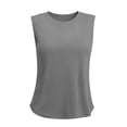 thumbnail image 4 of POIUYTR Women Summer Casual Tank Tops Loose Fit Crewneck Sleeveless Tshirts Basic Stretch Solid Color Camisole, 4 of 6