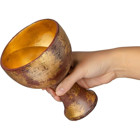 FDEEOM Holy Grail Cup Gold Resin Cosplay Prop Movie Replica Collection Collectible Home Decoration