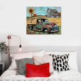thumbnail image 5 of Feiri Farmhouse Teal Truck Wall Art Country Windmill Old Barn Pictures Wall Decor Canvas Prints Framed Modern Farm Painting Artwork for Bathroom Living Room Dining Room Bedroom Kitchen Office 20x16in, 5 of 6