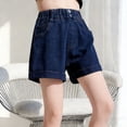 thumbnail image 2 of WRKEKC Girls Summer Shorts Solid Color Denim Shorts Casual Versatile Design Comfortable for Everyday Wear 3-15 Years, 2 of 9