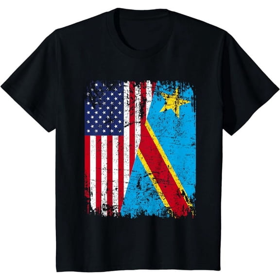 CONGOLESE American Flag | Men Women Kids | CONGO T-Shirt