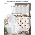 thumbnail image 4 of No Hook Cloth Fabric Shower Curtain with Snap in Liner, Star Rustic Waterproof Shower Curtains Set with See Through Top Window, Farmhouse Country Star Barn Berry Brown Bath Curtains Shower 72"x78", 4 of 6