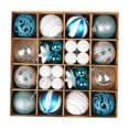thumbnail image 2 of 36 bolas navideñas decorativas para colgar, removibles y fáciles de hacer. Azul blanco, 2 of 9