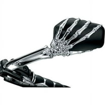 Kuryakyn Skeleton Hand Mirrors, Chrome Stem with Black Head