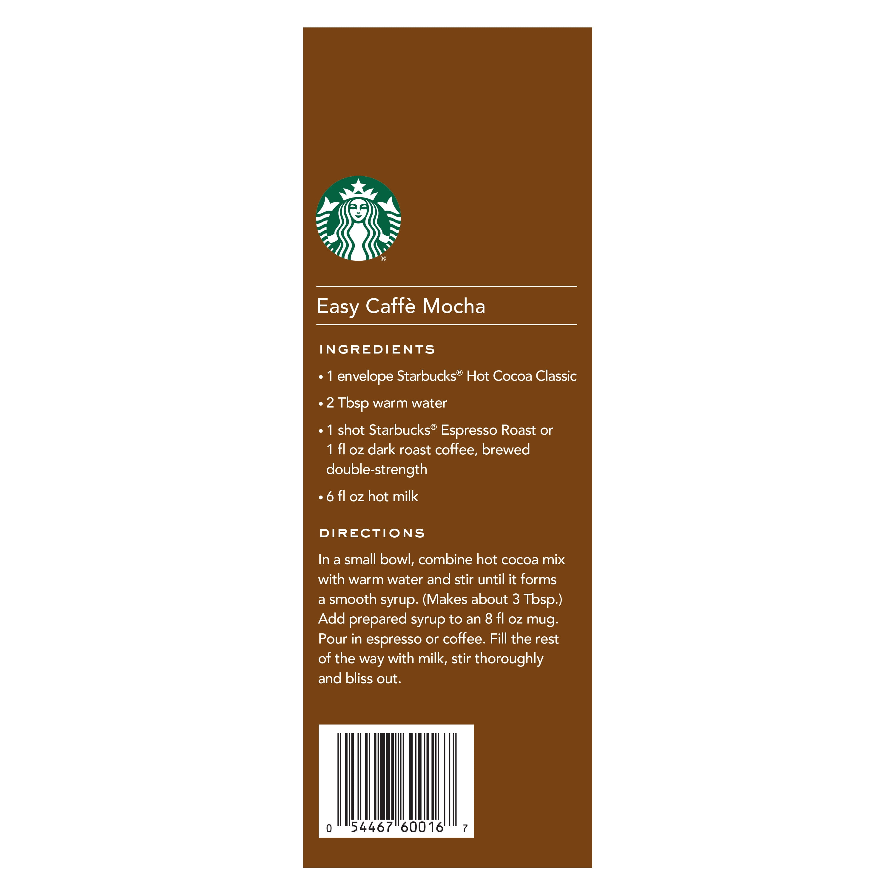 Starbucks Classic Hot Cocoa Mix, 6 Count Box