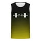 thumbnail image 4 of Camiseta sin mangas de cuello redondo para hombre, estampada, informal, deportiva, elástica, de moda, de poliéster., 4 of 4