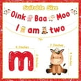 thumbnail image 6 of JOYMEMO Oink Baa Moo I am Two Banner - Farm Animal 2nd Birthday Party Decorations Boy or Girl, Farm Animals Theme Barnyard Second Birthday Party Supplies, 6 of 6