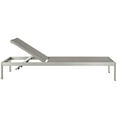 thumbnail image 4 of Modway Shore Outdoor Patio Aluminum Mesh Chaise in Silver Gray, 4 of 4