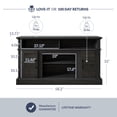 thumbnail image 5 of BELLEZE 58 Inch TV Stand, Rustic Wood Entertainment Center for TVs up to 65",  Contemporary Media Console Table with Two Open Shelves and Glass Door Cabinets - Astorga (Rustic Grey), 5 of 7