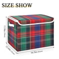 thumbnail image 5 of Yayeee Collapsible Cube Storage Bin with Lid Fabric Closet Decorative Basket with Handles, Red Green Pattern, 5 of 7