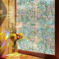 thumbnail image 3 of Callipe Iridescent Window Film Green Leaf Flower Pattern Non-Adhesive Glass Sticker Reusable Privacy Film for Living Room Bedroom Bathroom, 3 of 8