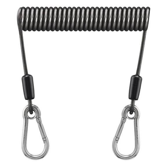 Fishing Lanyard Spring Coil with Carabiner Spring Coil Keychain Antilost Retractable Coil Cord Stretchy Spirals Keyring
