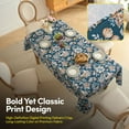 thumbnail image 3 of Printed Waterproof Fabric Tablecloths, Easy Care Dining Table Covers, 60x102 - Jacobean Navy, 3 of 3