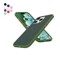 Entronix Shockproof Matte Case Designed for iPhone 14 Pro with Soft TPU Bumper, Slim Case Green