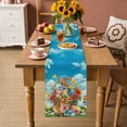 thumbnail image 2 of Easter Table Runner 120 Inches, Country Spring Rabbit Flowers Eggs Blue Sky Bed Runner Dresser Scarves Tabletop for Indoor Outdoor Parties/Ceremony/Banquet, 13"x 120", 2 of 8