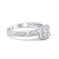 thumbnail image 3 of Halo Round Engagement Bridal Ring CZ 925 Sterling Silver Size 7, 3 of 5