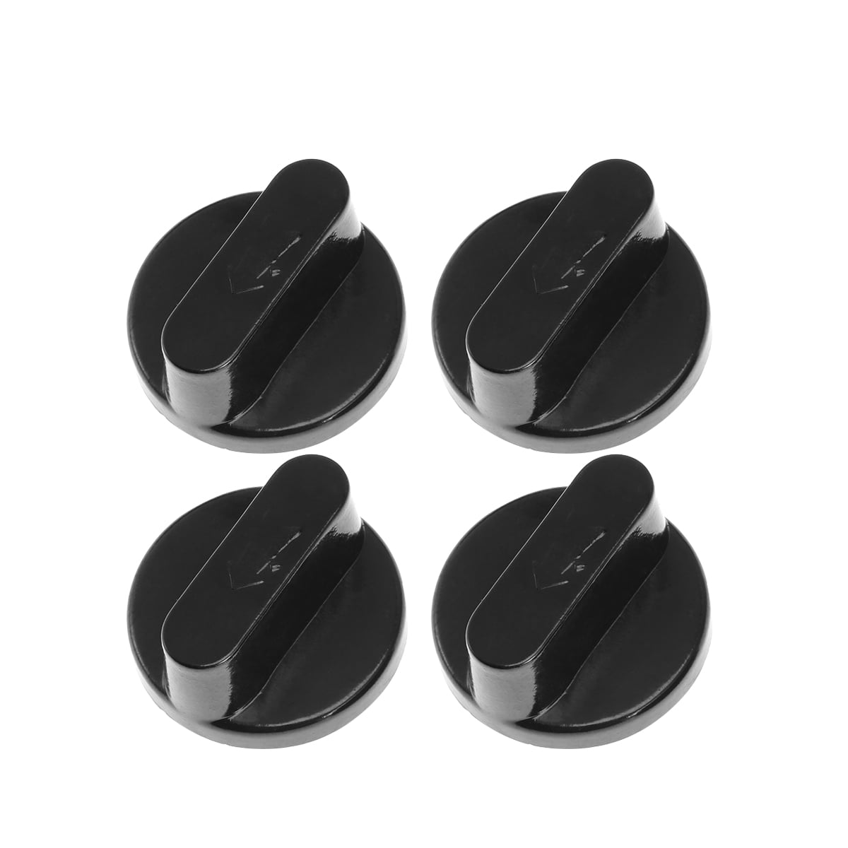 4 PCS Plastic Gas Stove Knobs Replacement Embedded Stove Switch (Black