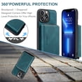 thumbnail image 5 of ELEHOLD Luxury Multi-Functional Wallet Case for iPhone 12 Pro Max Leather Purse Case with Detachable Card Slots Zipper Pocket Kickstand Function Shockproof Protective Case,Blue, 5 of 6