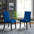 thumbnail image 3 of Modway Marquis Performance Velvet Dining Chairs - Set of 2, Blue, 3 of 9