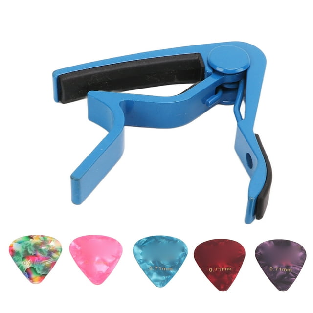 Guitar Capo, Déclencheur Capo Changement Rapide avec 5 Pics pour la Performance Bleu