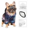 thumbnail image 3 of Fotbe Urban Style Colorful Dragon Print Small Dog Sweater Hoodies Pet Grey Hooded Soft Fleece Sweatshirts with Pocket Fall Winter Puppy Cat Sweaters Warm Clothes-Large, 3 of 7