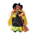 thumbnail image 4 of Figura coleccionable de bruja, adorno gótico terrorífico para fiestas de Halloween Capa dorada, 4 of 9
