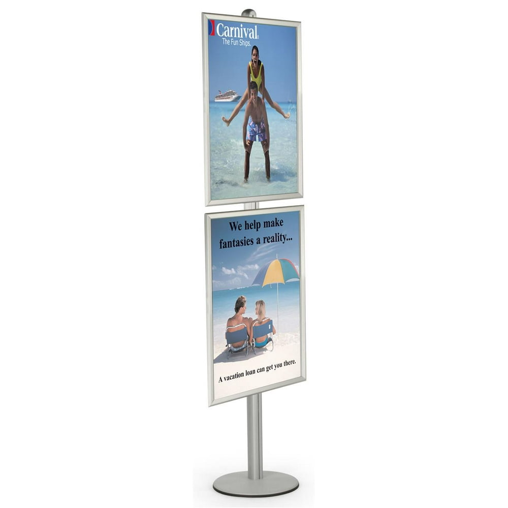 8ft. Poster Floor Stand for (2) 24 x 36Inch Graphics, FreeStanding