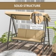 thumbnail image 4 of Outsunny 3 Seater Patio Swing Chair, Outdoor Swing Seat, Beige, 4 of 9
