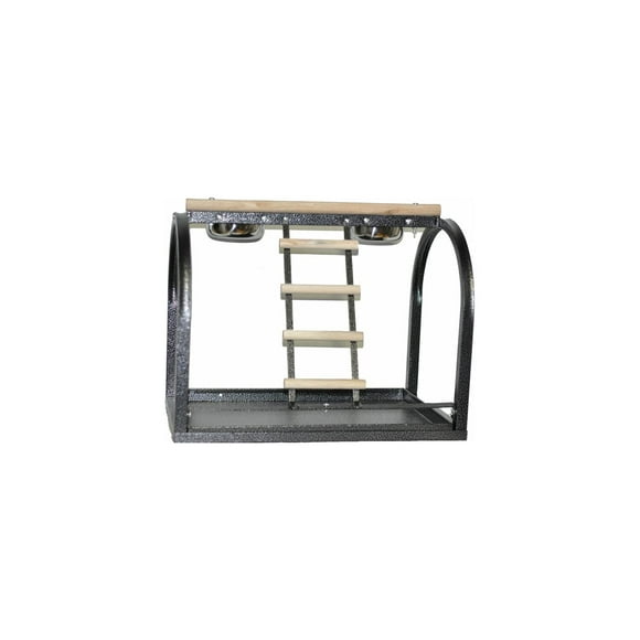 Soporte de mesa A&E Cage Co. Negro con escaleras y tazas 21x14x1