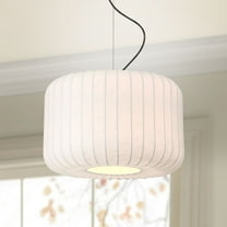 Possini Euro Design Jaime 18" Modern Pendant Chandelier Ceiling Light Fixture Dining Room Over Table Drum Matte Black and White