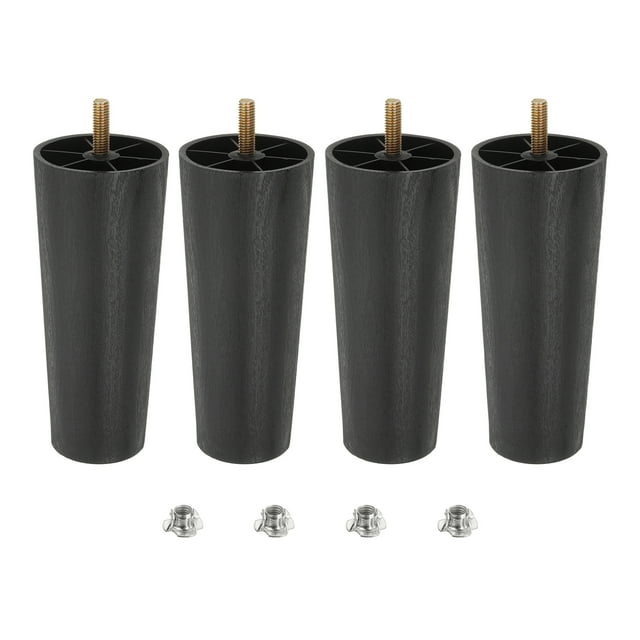 Piernas de Muebles Redondas de Plástico de 5.9 pulgadas, Juego de 4 Pies de Reemplazo para Sofá con Tornillos de Colgante M8