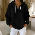thumbnail image 6 of ylioge S-5X Plus Size Hoodies for Women with Pocket and Zipper Waffleknit Sweatshirts Womens Long Sleeve Solid Color Pullover Going-Out Hoodie Tops, 6 of 8