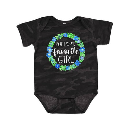 

Inktastic Pop Pop s Favorite Girl Blue Flowers Wreath Gift Baby Girl Bodysuit