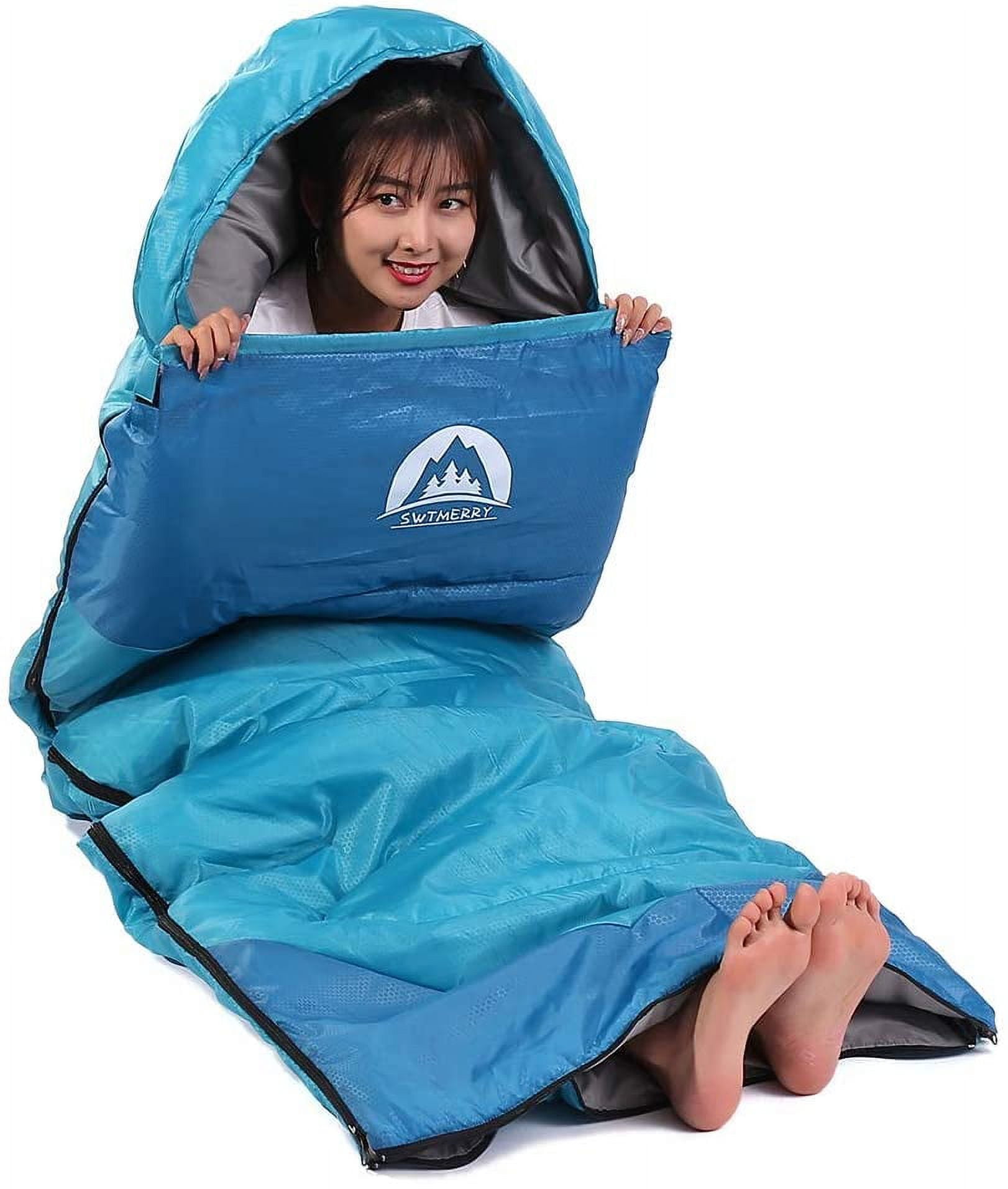 Sleeping Bag 3 Seasons (Summer, Spring, Fall) Warm & Cool Weather - Lightweight,Waterproof Indoor Outdoor Use for Kids, Teens Adults Hiking and Camping