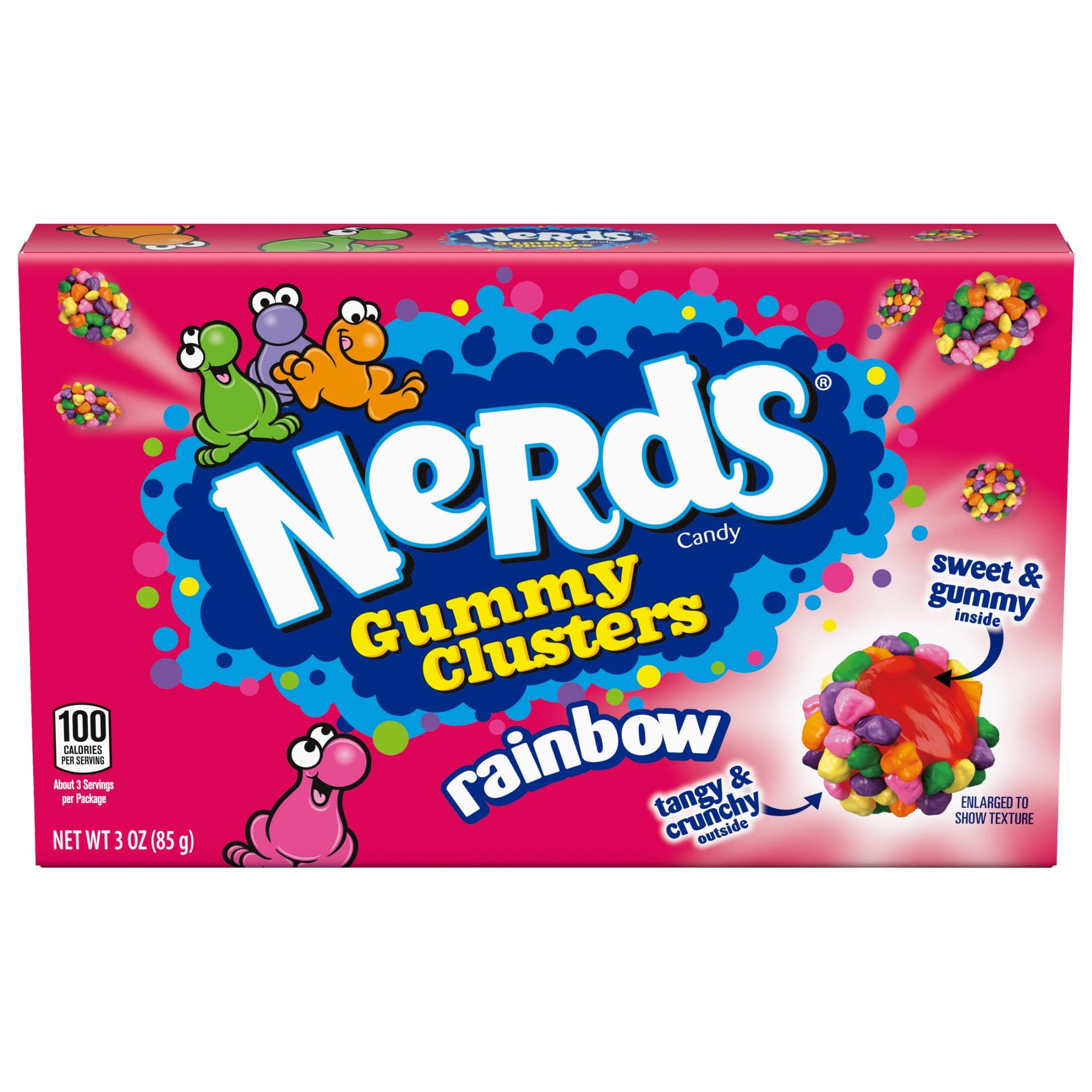 NERDS Gummy Clusters, Candy, Rainbow, Crunchy and Gummy, 3 NERDS Gummy Clusters, Candy, Rainbow, Crunchy and Gummy, 3