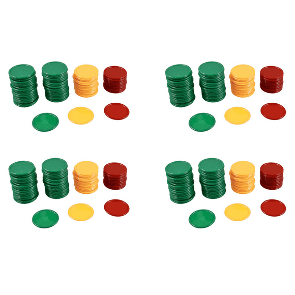 Red Yellow Green Round Shaped Mini Poker Chips Lucky Game Props 276 Pcs