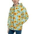 thumbnail image 2 of Kdxio White Polka Dot Sunflower A Pattern Kids Boys Girls Zip Up Hoodie 3D Printed Hooded Sweatshirt Hoody Coat with Pocket 7-12 Y-Medium, 2 of 6