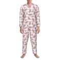 thumbnail image 3 of Yiaed Watermelon Print Men’s Pajamas Set - Long Sleeve Button Down Sleep Shirt and Pajama Bottoms Sleepwear Set Mens Pjs Sets Men's Pajama Bottoms-Large, 3 of 7