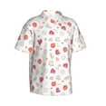thumbnail image 2 of Daiia Red coral and scallop seashell Hawaiian Shirt for Men Gentle Cotton Regular Short Sleeve Casual-XX-Large, 2 of 9