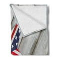 thumbnail image 2 of 4th of July Soft Flannel Fleece Throw Blanket, Star with US Flag Pattern over Wooden Planks National Holiday Image, Cozy Plush for Indoor and Outdoor Use, 50" x 70", Multicolor, by Ambesonne, 2 of 5