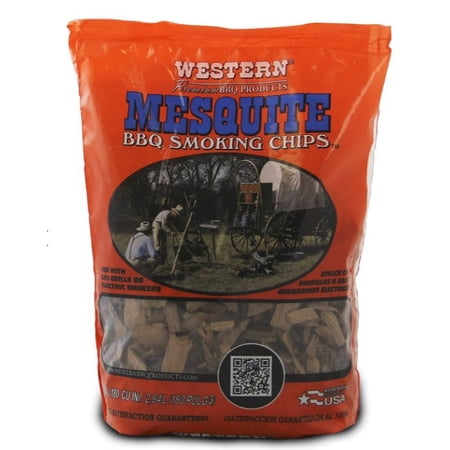 Western Premium BBQ Products Mesquite BBQ Smoking Chips, 180 Cu.in (Pack of 2)