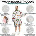 thumbnail image 5 of Wearable Oversized Blanket,Cartoon Tractors Pumpkins White Pattern Wearable Blanket Hoodie for Adults,Cozy Hooded Blankets with Super Pockets,Super Warm Fuzzy Pullover for Women & Men, 5 of 6
