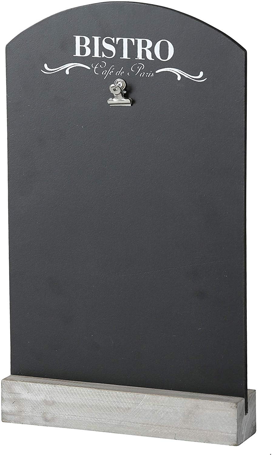 Bistro Memo Board with Clip, Fir Wood, Free Standing Standup Chalk