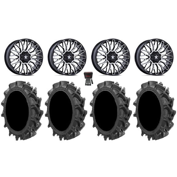 MSA Clubber 24" Wheels Machined 37" MotoHavok Tires Polaris RZR Turbo R & Pro R Ranger 1500 Xpedition