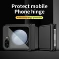 thumbnail image 2 of Luxury Double Hinge Protection Case Compatible with Samsung Galaxy Z Flip 5 5G with S Pen & Holder, Full Body Protective PU Leather + Plating PC Cover for Samsung Galaxy Z Flip 5, Black, 2 of 7