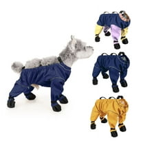 Suspender Boots for Dogs, Adjustable Soft Sole Dog Boot Leggings，Non-Slip Waterproof Pet Paw Protector for Medium Small Dogs Winter Snow Rain Hiking Walking Blue L