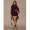 Burgundy, variant on Burgundy High Neck Long Sleeve Hollow Back Mini Dress
