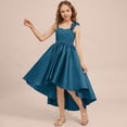 thumbnail image 5 of Girls Princess Party Dress with Shoulder Rose, Sleeveless Flower Girl Gown for Wedding Birthday Pageant, Elegant Tulle Net Skirt for Special Occasions, Age 2-12 Years Blackish Green 110, 5 of 7